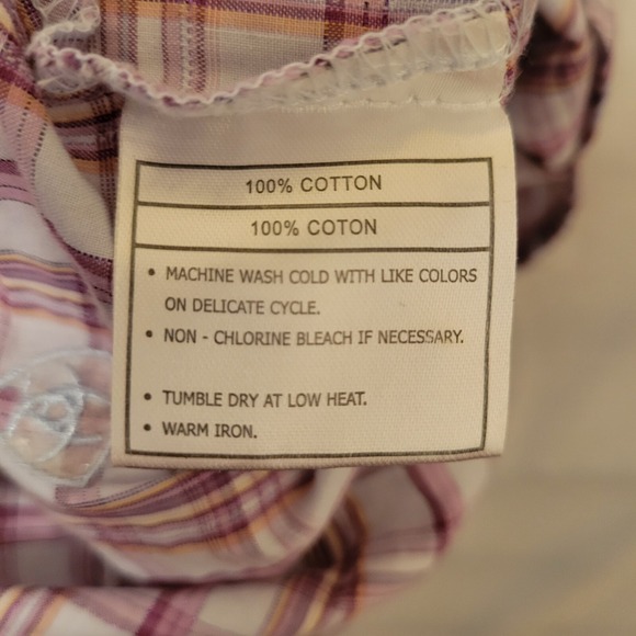 Ariat Pro Series Blouse Sz XXL Western Button Up Longsleeve Pink Purple Sparkle - Picture 13 of 16